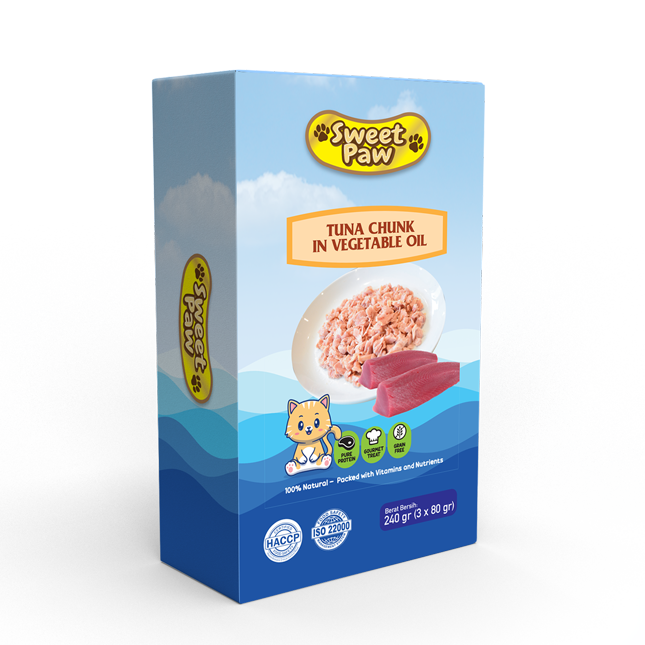 Tuna Chunk in Vegetable Oil SweetPaw Box 240 gr (3x80gr)