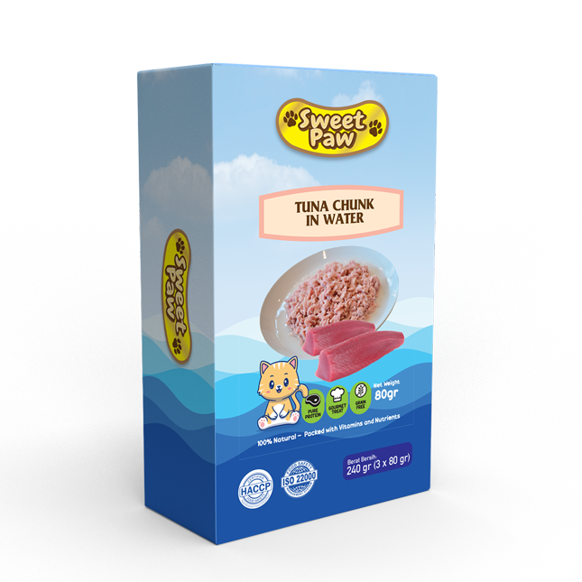 Tuna Chunk in Water SweetPaw Box 240 gr (3x80 gr)